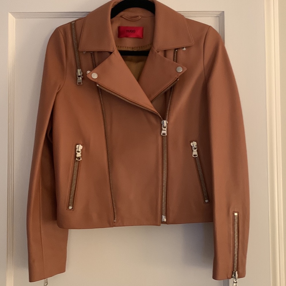 NWOT Hugo Boss Caramel Leather Jacket